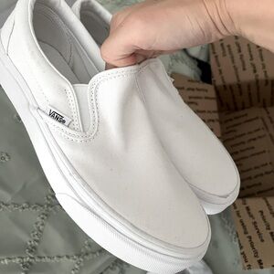 Vans Classic White Canvas Slip-Ons Never Worn